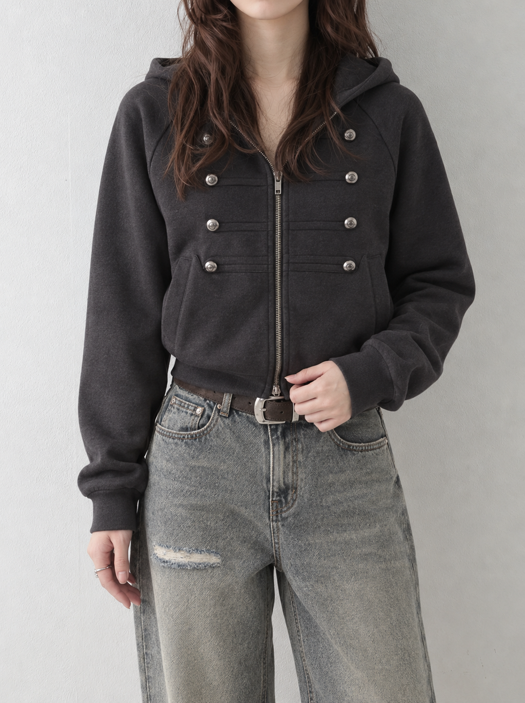 ナポレオンショートジップパーカー