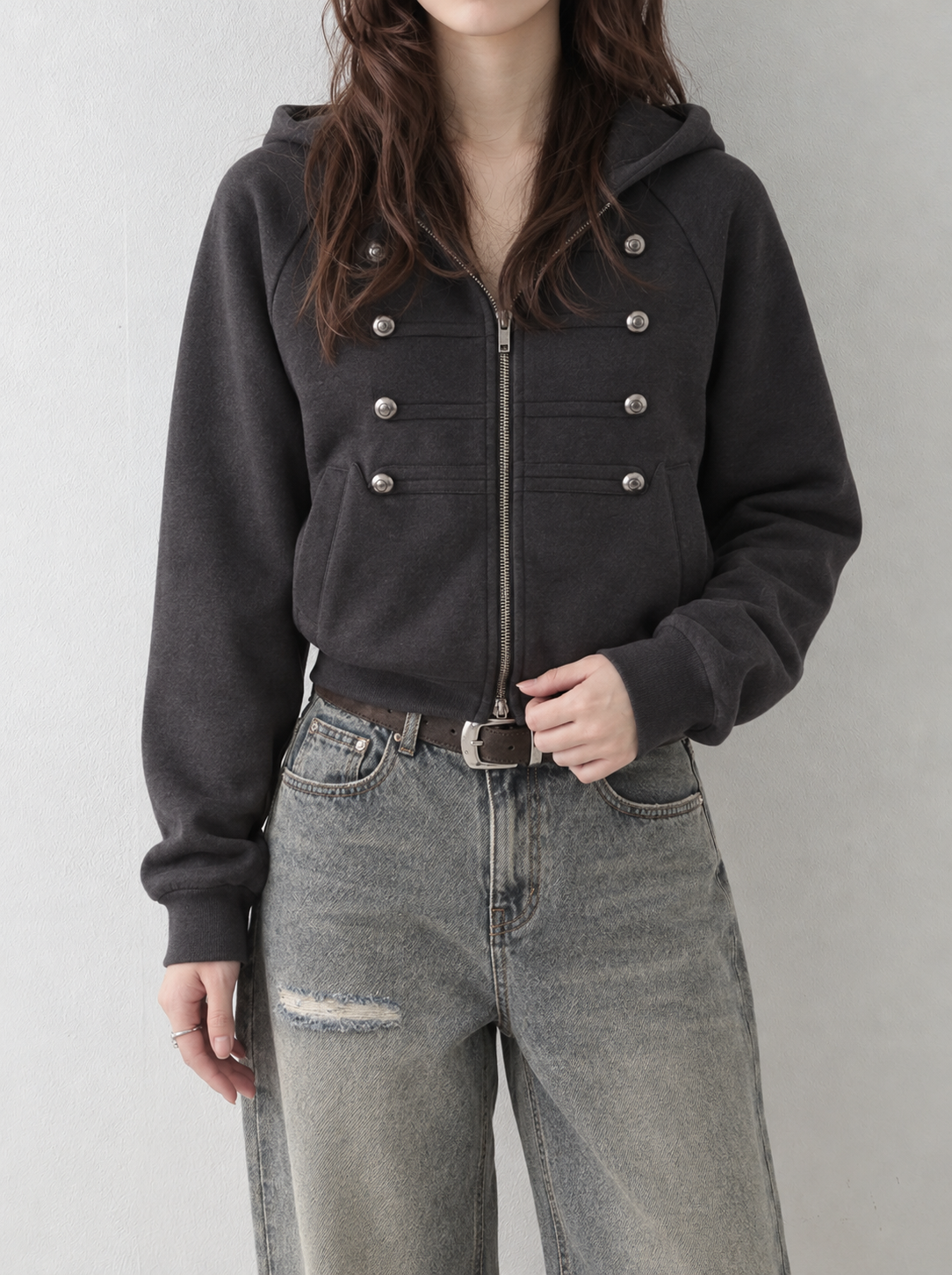 ナポレオンショートジップパーカー