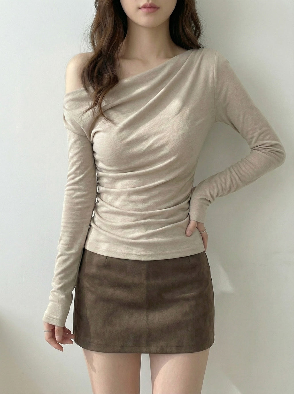 ドレープネックフィットトップ