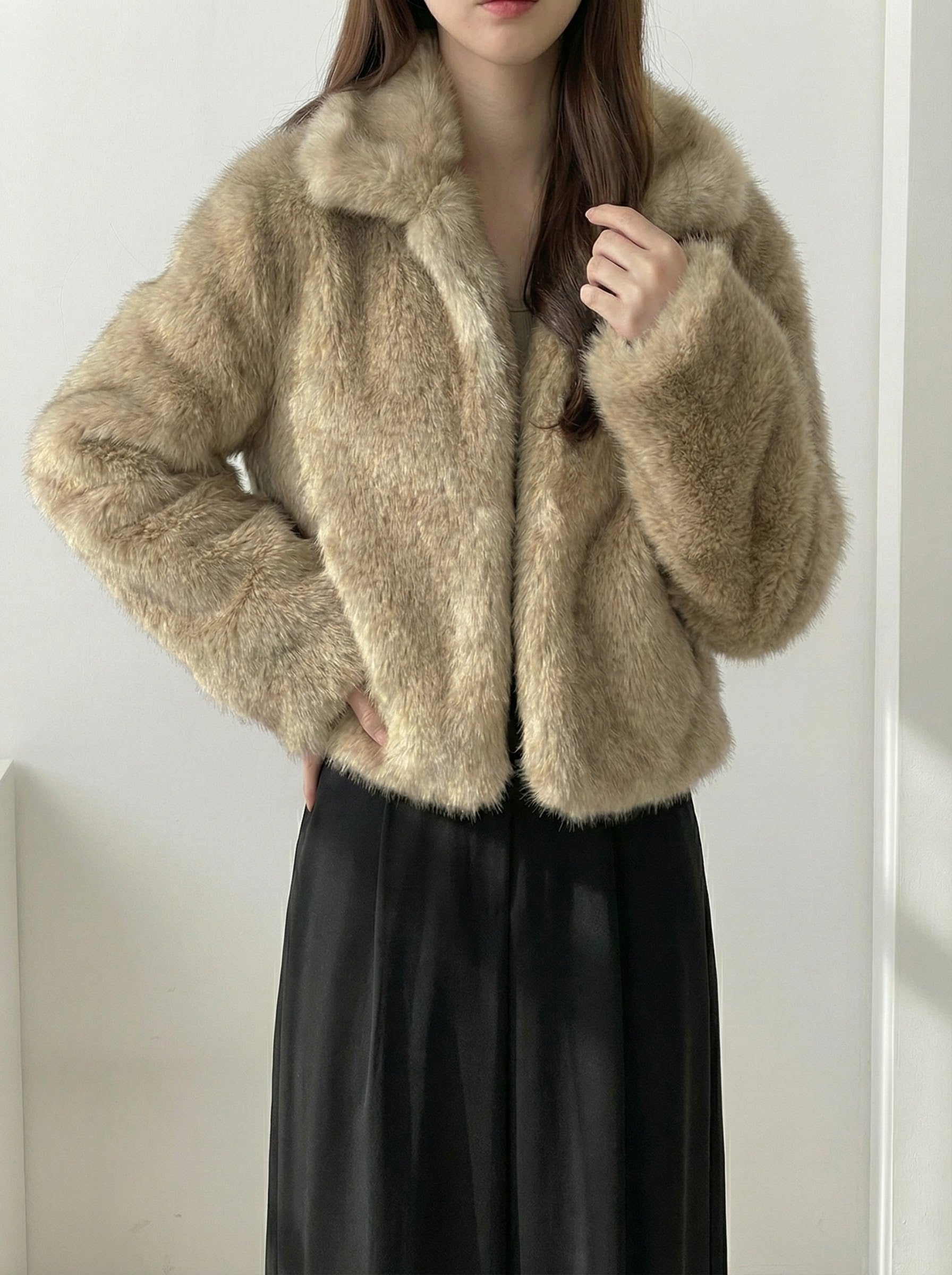 フェイクファーショートジャケット