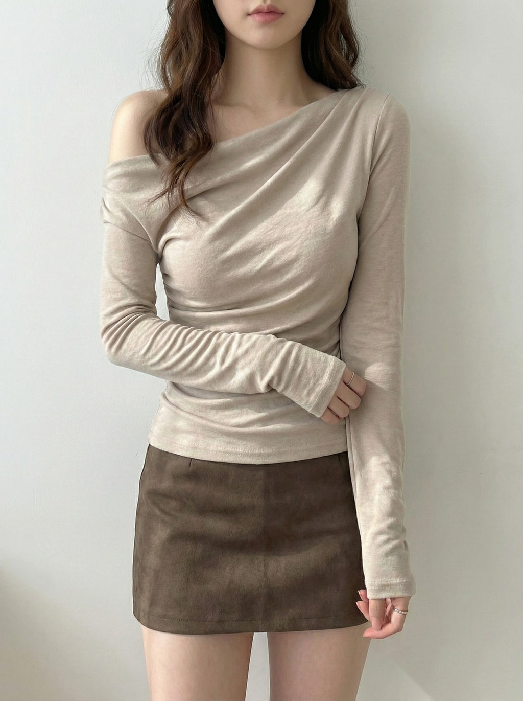 ドレープネックフィットトップ