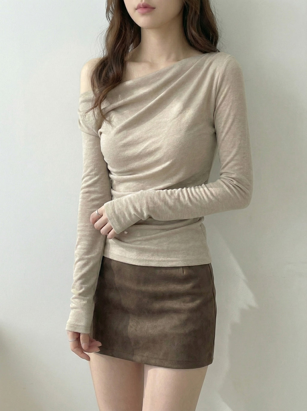 ドレープネックフィットトップ