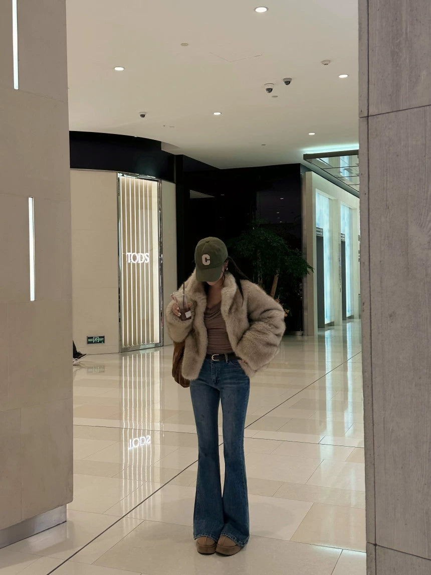 フェイクファーショートジャケット