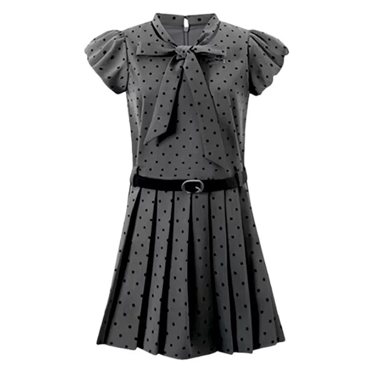 クラシカルドットプリーツワンピース