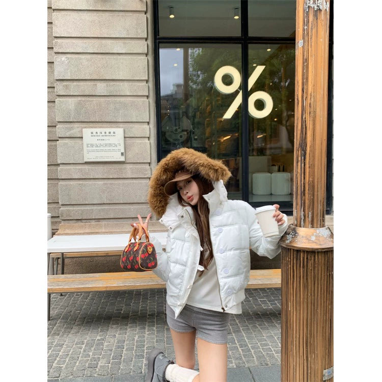 ボリュームファーフードパッファージャケット