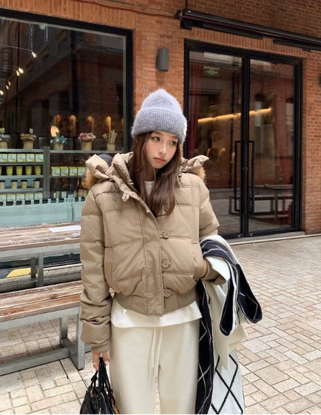 ボリュームファーフードパッファージャケット