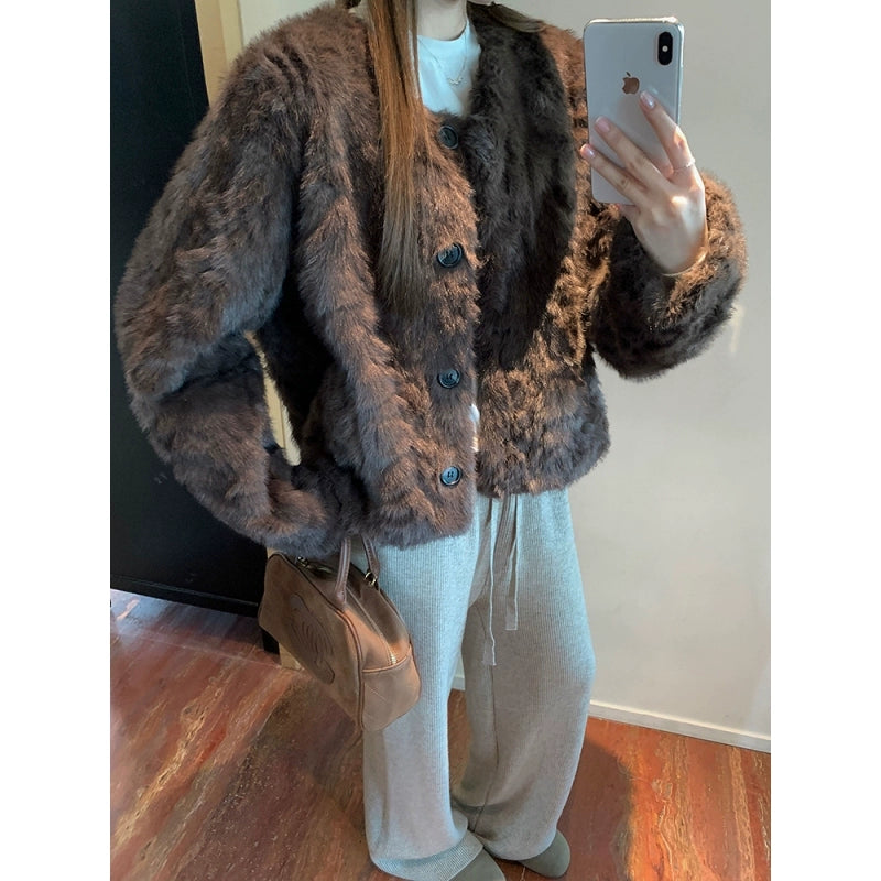 フェイクファーショートジャケット