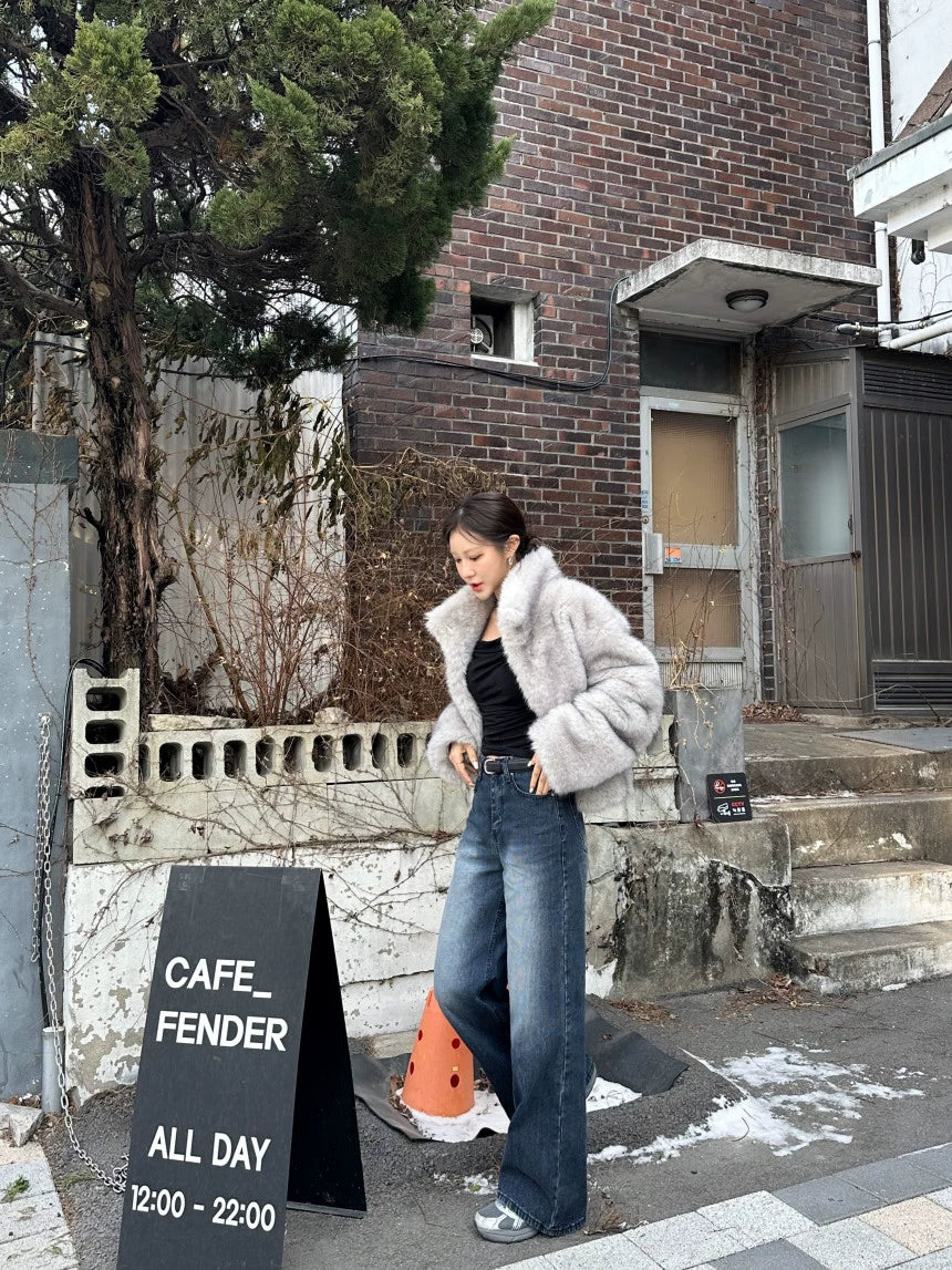 フェイクファーショートジャケット