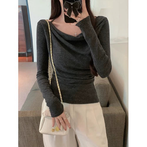 ドレープネックフィットトップ