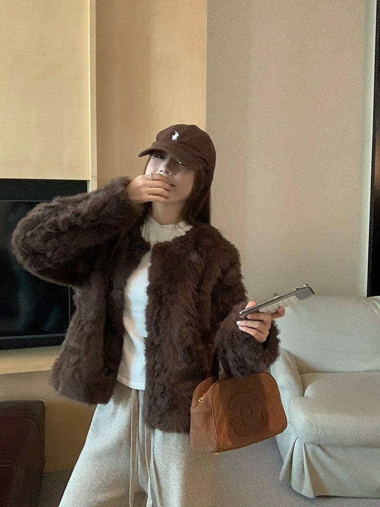 フェイクファーショートジャケット