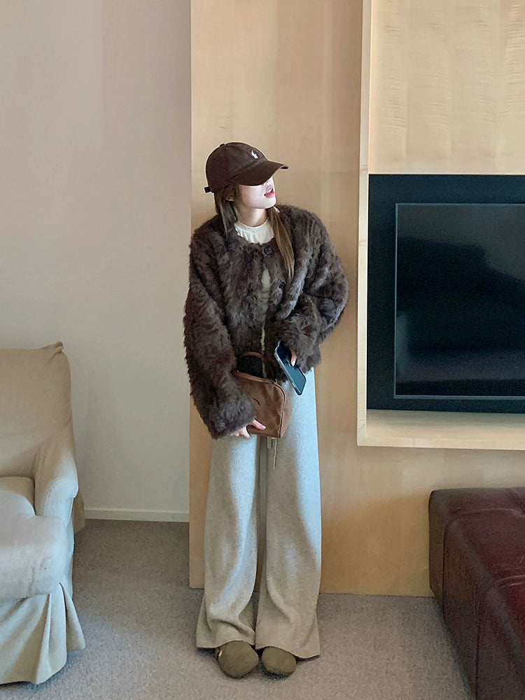 フェイクファーショートジャケット