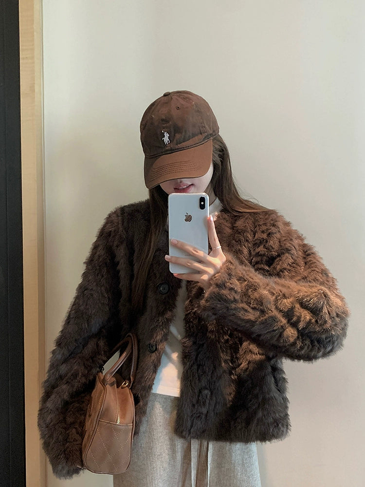 フェイクファーショートジャケット