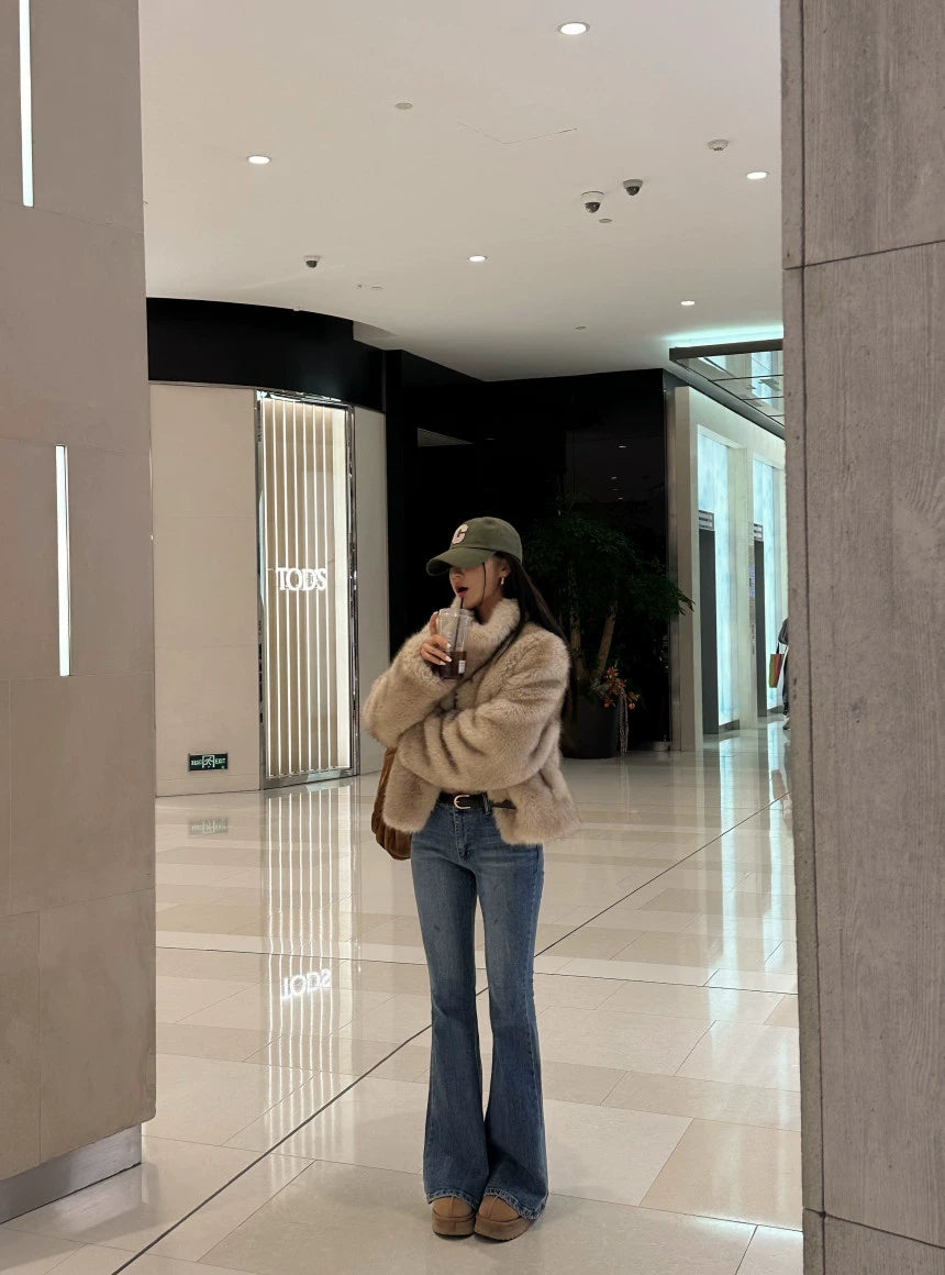 フェイクファーショートジャケット