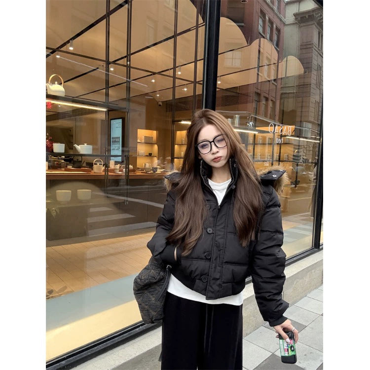 ボリュームファーフードパッファージャケット