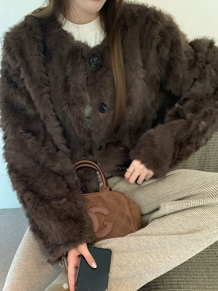 フェイクファーショートジャケット