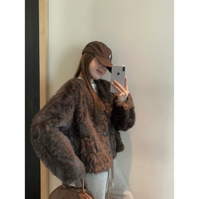 フェイクファーショートジャケット